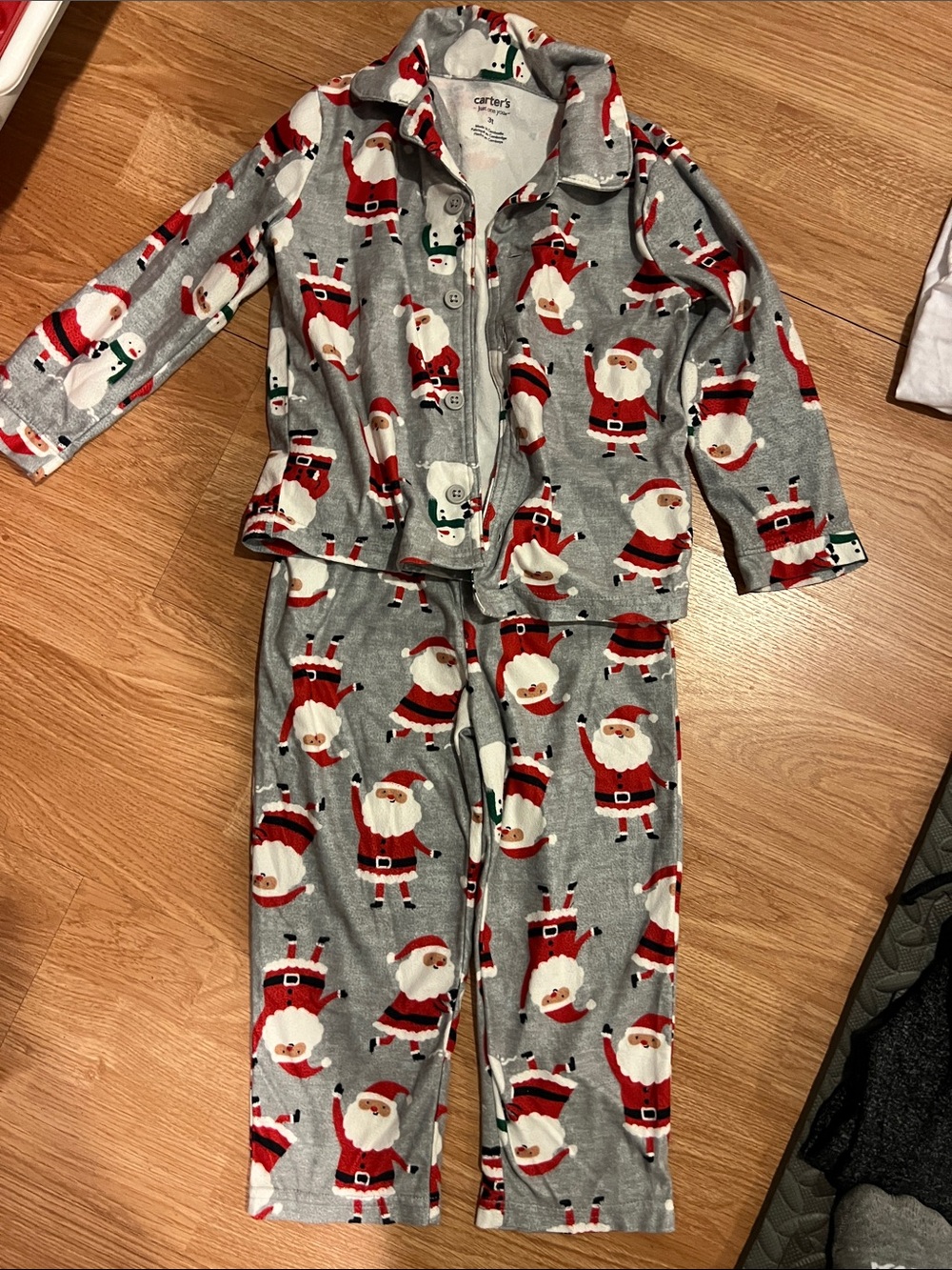 Carter's Gray and Red Santa Pajama Set